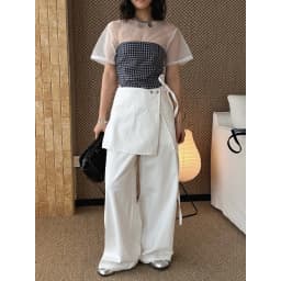 [EAM] High Waist Black Irregular Bandage Long Elegant Wide Leg Pants New Trousers Women Fashion Tide Spring Autumn 2026 1DJ6125