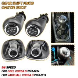 5/6 Speed Car Gear Shift Knob Shifter Gaitor Boot Cover Black Fit For Opel Corsa D  2006 2007 2008 2009 2010 2011 2012 2013 2014