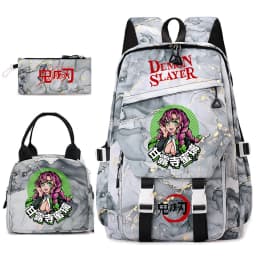 Demon Slayer Anime Backpack Set for Girls Demon Slayer 3Pcs School Bag Lunch Kit Pouch