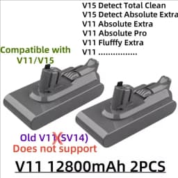 100% New Compatible with For Dyson V10 V8 V11 V15 V7 Series SV07 SV09 SV10 DC62 Vacuum Cleaner Rechargeable Battery