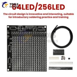 DIY Electronic Kit 64LED/256LED Red Display LED SMD Dot Matrix Advertising Screen Fun Soldering Practice Welding Practice Kit