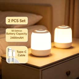 Rechargeable Touch LED Night Light, 3 Color Stepless Dimmable Bedside Lamp, Portable Table Lamp for Bedroom Nursery