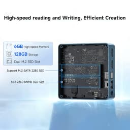 Bmax B1 Plus Windows 11 Pc Intel J3355 6Gb Ram 128Gb Rom HDMI USB Wifi Support 4K@60Hz Intel Hd Graphics 500 Mini Pc