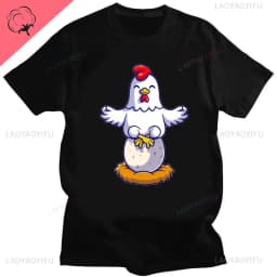 ME SUDA LA POLLA Cute Chicken Cartoon Print Tshirt Men Women Casual Cotton Unisex Sports Top T Shirt Streetwear Creativity Shirt