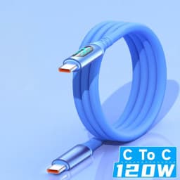NNBILI 6A USBC To Type C Fast Charging 120W USB Type C LED Digital Display Cable For Samsung HUAWEI Xiaomi Oppo Vivo Charge Cord