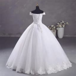 Ashley Gloria Pure White Wedding Dresses Elegant Boat Neck Ball Gown Simple Vestido De Noiva Plus Size Robe De Mariee