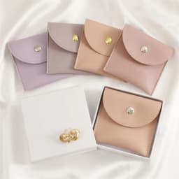 1Pc PU Leather Jewelry Packaging Bags Necklace Ring Bracelet Earrings Organizer Storage Snap High End Mini Gift Jewelry Pouch