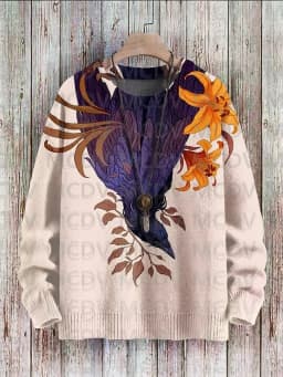 Raven Crow Art Pattern Print Casual Knit Pullover Sweatshirt Men's For Women's Pullover