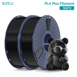 SUNLU 2Roll PLA Plus/Clear Filament 1.75mm +/- 0.02 mm 1kg Spool (2.2lbs) Neatly Arranged No Knot Filament Fit Most FDM Printer
