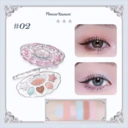 Flower Knows Shell's Jewel Collection 6-Color Eye Shadow Makeup Palette Pressed Glitter Eyeshadow Paletas Flowerknows
