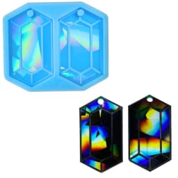 Silicone Mold for Earring Pendant Holographic Hexagon Earring Resin Mold Rainbow Light Earring Keychain Charm Epoxy Mold