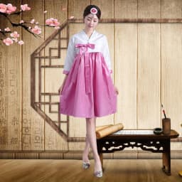 Embroidered Short Korean Traditional Costume Women's Dance Performance Clothes  Ethnic Group Large Long Jin Outfits