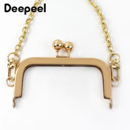 Deepeel 1/2/4Pcs 10.5cm Metal Square Purse Frame Sew in Kiss Lock Clasps for Crochet Bag Wallet Coin Purses DIY Sewing Supplies