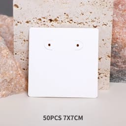 50PC 7x7cm White Brown Black Display Cards Stand For Stud Hoop Earrings Holder Jewelry Cardboard Small Business Packaging Supply