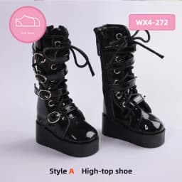 BJD Shoes 1/4 Body About Black Leather High Top and Low Top Doll Shoes Doll Accessories