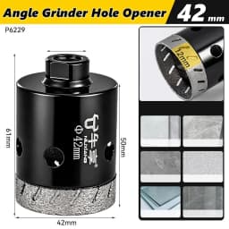 Diamond Hole Saw 20mm-60mm M10 Shank Diamond Core Drill Bit, Angle Grinder Hole Opener for Tile Granite Marble Glass Ceramic