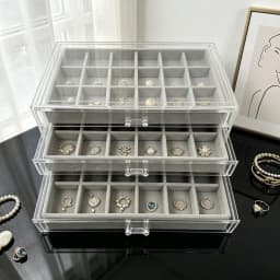 3-Layer Pet Velvet Jewelry Box - Large Capacity Jewelry Storage Velvet Jewelry Box, Suitable for Storing Jewelry Such as Earring