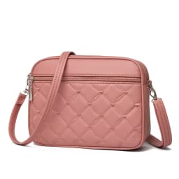 Women's Sling Shoulder Small Square Handbag Quilted Design PU Leather Crossbody Bag Versatile Messenger Bag
