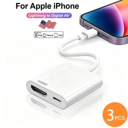 Lightning to Digital HDTV 2-in-1 Adapter Digital AV Adapter 4K Sync Screen Connector For IPhone14 Pro 13 12 to HDTV Projector Mo