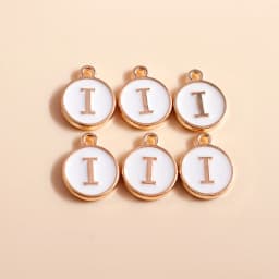 10pcs Cute Mini White Alphabet 26 Letters Charms Pendants for DIY Name Jewelry Necklace Bracelet Earrings Happy Birthday Gifts