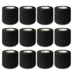 48/24/3PCS Black Tattoo Grip Cover Wraps Self-Adhesive Elastic Bandage Tape Breathable Strong Sports Tape Athletic Bandage Rolls
