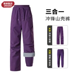 Three-in-One Fleece Lined Ski Pants Women's Winter Cold Proof Waterproof Hiking Climbing Trousers Outdoor Style Straight Leg ...