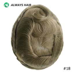 Invisible Hairline Hair System Unit for Men 0.03-0.04mm Super Thin Base Toupee Indian Human Hair Mens' Topper Wig