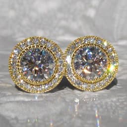 Huitan Delicate Small Round Stud Earrings Women with Shiny Cubic Zirconia Simple Versatile Accessories for Teens Fashion Jewelry
