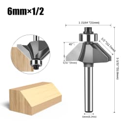 1pc 6mm 12mm Shank 45 Degree Bevel Router Bit Woodworking Milling Router Bit Trimming Machine Carving Router Bit