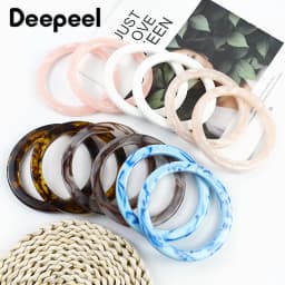 1/2/4Pcs Resin Round Bags Handle Plastic Amber O Rings for Purse Handbag Handles DIY Handmade Craft Woven Bag Accessories