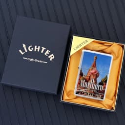 Marlboro Creative and Personalized Grinding Wheel Kerosene Lighter Gift Box World-famous Scenic Spots Men's Gift Wholesale