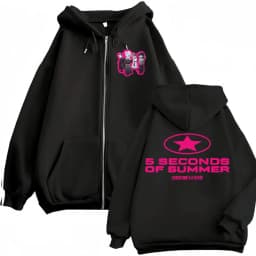 5 Seconds of Summer Everyone's A Star World Tour Zip Up Hoodies Men Women Harajuku Hip Hop Gothic Jacket Sweatshirt Hoodie Coats