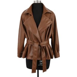 Mauroicardi Spring Short Fitted Brown Soft Lightweight Pu Leather Jacket Women Raglan Sleeve Sashes Black Fall Clothes 2025