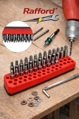 Rafford Hex Bit Holder Storage Rack: Sturdy Screwdriver Bit Organizer for Easy Classification