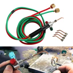 Micro Mini Gas Torch for Jewelry Welding and Soldering Kit with 5 Weld Tips for Oxygen Cylinders and Hoses (Acetylene)