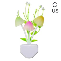 Novelty Lotus Leaf Mushroom Light Control Induction Colorful LED Night Lamp Creative Baby Bedside Wall Decor Bedroom Accessories