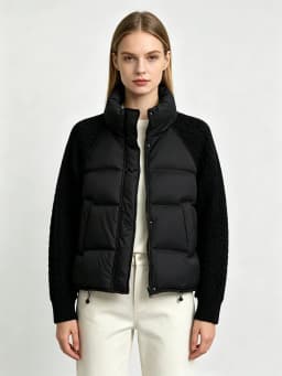 Lagabogy 2026 New Winter Turtleneck White Duck Down Jacket Women Patchwork Knitted Warm Drawstring Short Soft Puffer Coat Female