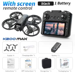 ZNLYRION K200MAX Full Protected Mini Drone With LCD Screen Remote 180 Electric Adjustable Camera Brushless Motor Optical Flow Hover RGB Colorful Light RC Quadcopter
