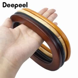 2/4/10Pcs 17cm Oval Wooden Bag Handle Rings for Purse Frame Crochet Handbag DIY Handmade Knitting Sewing Craft Accessories Kit
