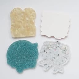 Custom 2 Glitter Acrylic Flower Flatback for Hair Bows, Planar Resin Crafts 2, DIY Phone Decorations , 10 Pcs