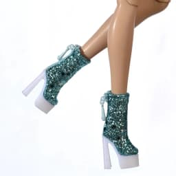 Doll Shoes Parts 1/6 Supermodel Doll Original Design Fashion Denim High Heels Trend Chunky Soles Boots For FR2 Nu.face Babi