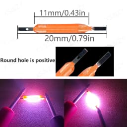 10pcs 20mm LED Filament Edison LED Bulbs DC3V 50mA Ra80 2200K 2700K White Red Green Blue Pink Purple Indoor Outdoor LightingDIY