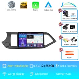 Android 16 For KIA PICANTO Morning 2011 2012 2013 2014 2015 2016 Carplay Auto Multimedia Car Radio Navigation Player WIFI+4G DSP