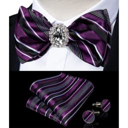 Classic White Selr-tie Bowtie with Ring Pocket Square Cufflinks Set Fashion Solid Men's Bow Tie for Wedding Groom Business Knots