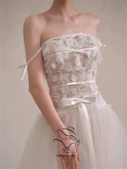 YZ Ivory Bow Belt Lace Wedding Dresses Korea Photoshoot A-line Bridal Gowns Korea Modern Reception Dress Customized 2026 