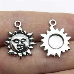 10pcs Antique Bronze Silver Color Sun Charms Pendant Jewelry Metal Alloy Jewelry Marking Sun Charms For Jewelry Making