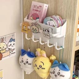 Wall-Mounted Keychain Display Holder Small Grain Storage Box Hook Rack No-Punching Needed Organizer for Home Jewelry Storage