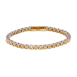 Yhpup 4mm High Quality Shiny Cubic Zirconia Chain Wrist Bracelet Bangle for Women Stainless Steel Exquisite Premium Jewelry New