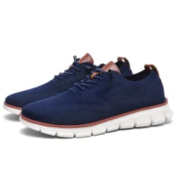 Men's Breathable Knit Casual Sneakers - Lightweight Slip-On Walking Shoes, Elastic No-Tie Laces, Comfortable Work & Daily Footwe