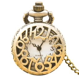 Bronze Delicate Compact Arabic Numerals Clamshell Pocket Watch Necklace Small Pocket Watch Gift Pocket Cheap Children's Toys